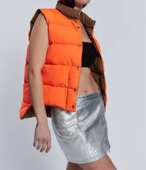 Reversible Orange Puffer Vest
