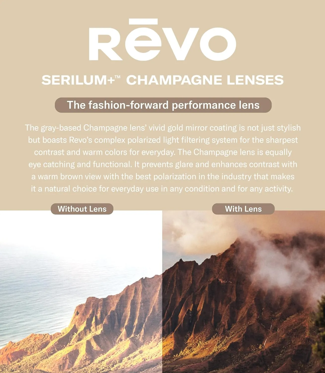 Revo Sunglasses Zinger: Polarized Lens with Rectangle Keyhole Bridge Frame