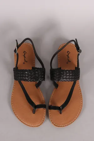 Ring Sandal Flexible Slingback Flat Woven Adaptive Toe Qupid