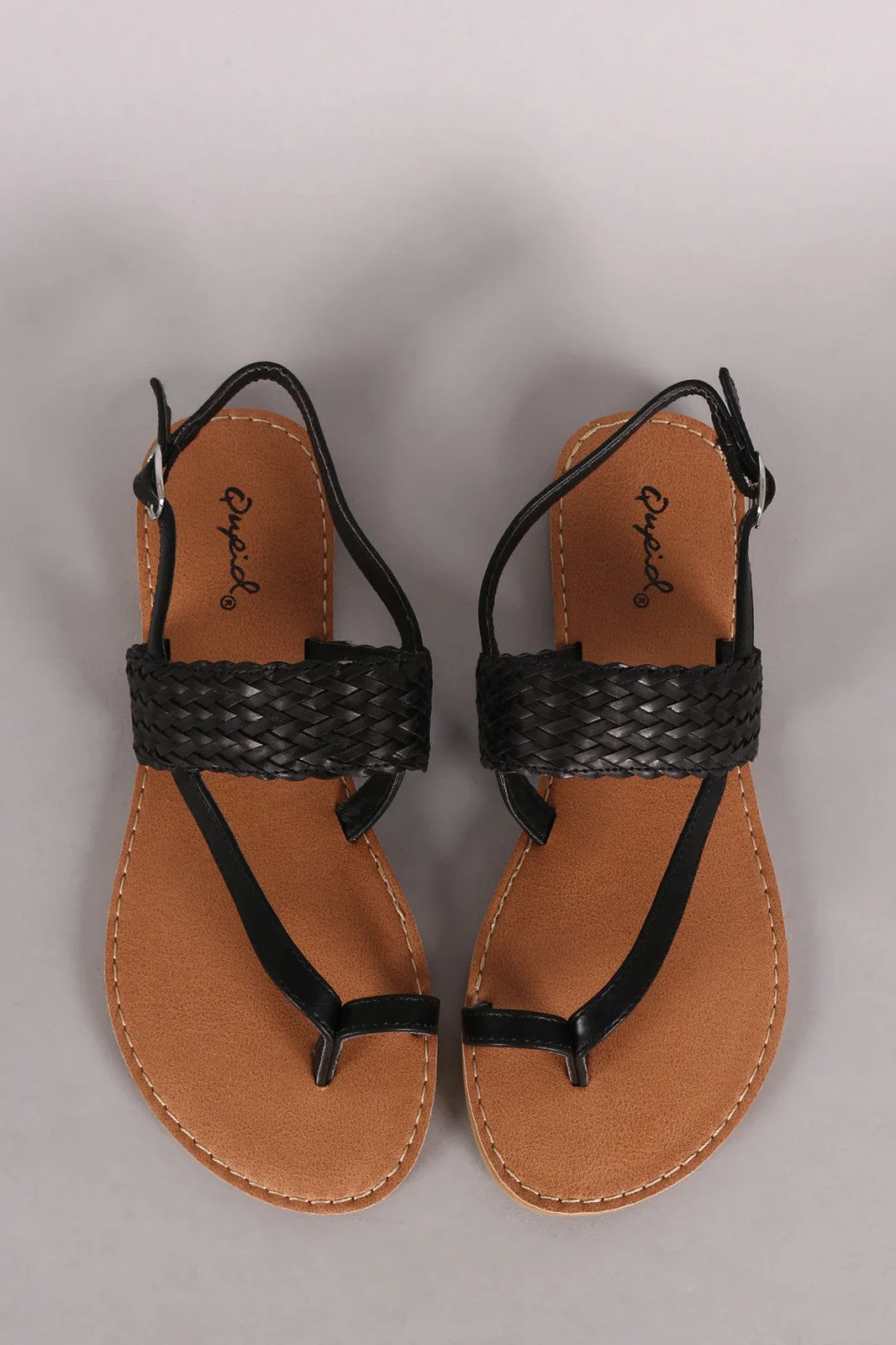 Ring Sandal Flexible Slingback Flat Woven Adaptive Toe Qupid