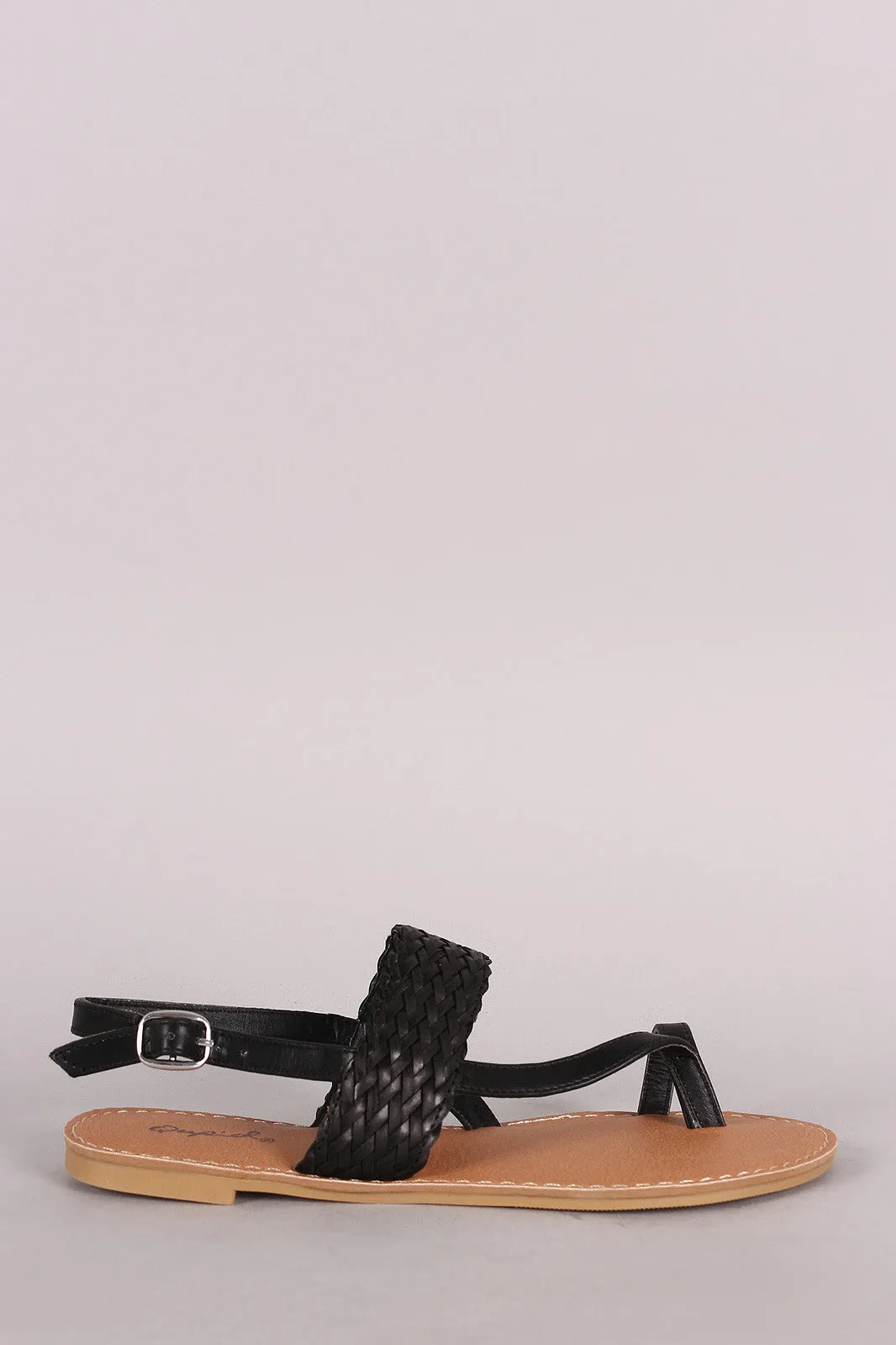 Ring Sandal Flexible Slingback Flat Woven Adaptive Toe Qupid
