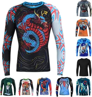 Roar BJJ Kid's MMA Rash Guard Training No-Gi and Gi Jiu Jitsu Rashguard MMA Grappling Compression Shirts Wrestling