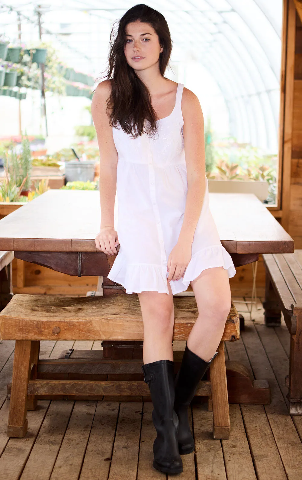 Ruby - Women's Sleeveless Cotton Nightie