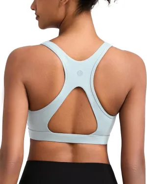 RUNNING GIRL High Impact Sports Bras for Women,Square Neck High Support Bra Moulded Cup Racerback Workout Bra