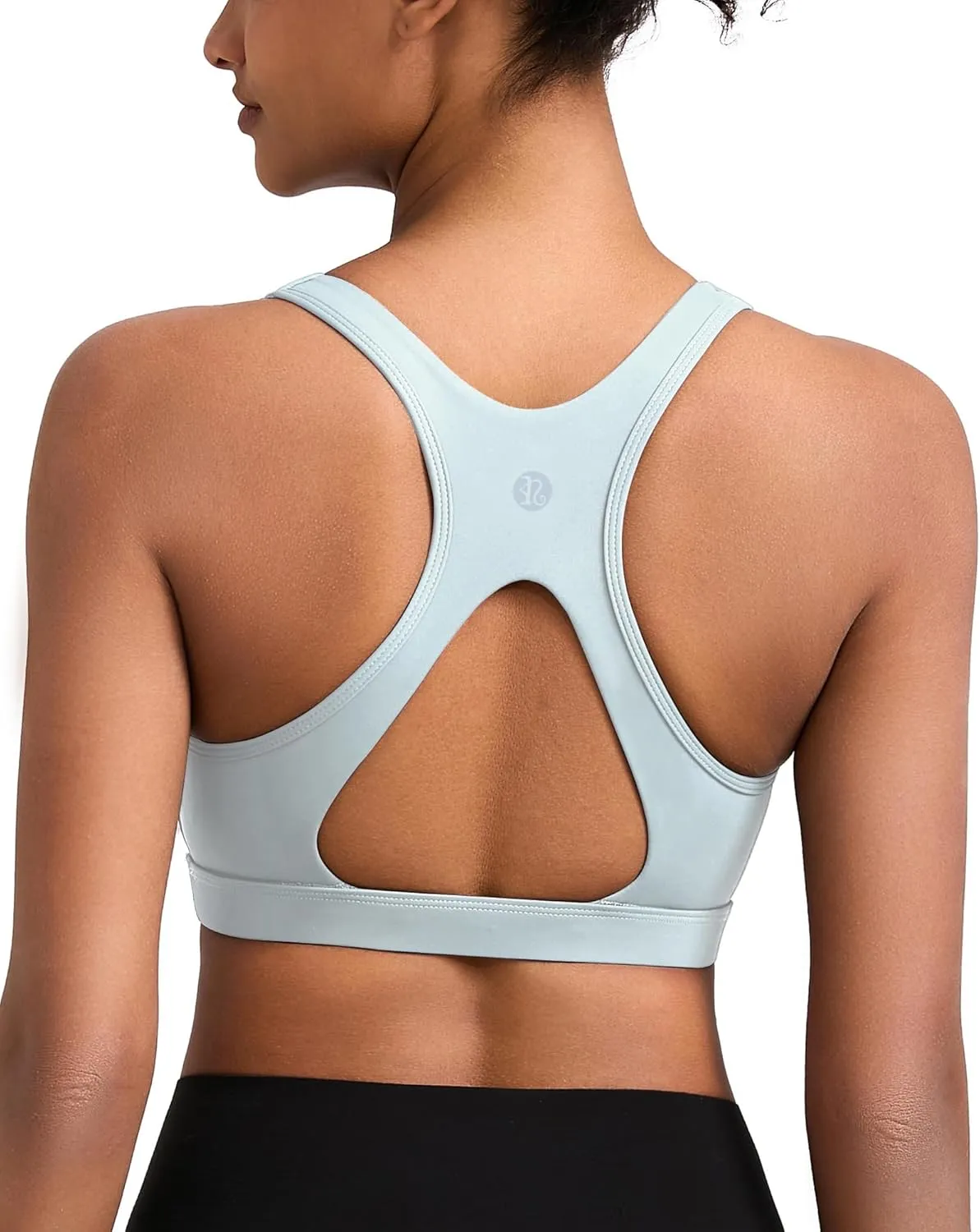 RUNNING GIRL High Impact Sports Bras for Women,Square Neck High Support Bra Moulded Cup Racerback Workout Bra