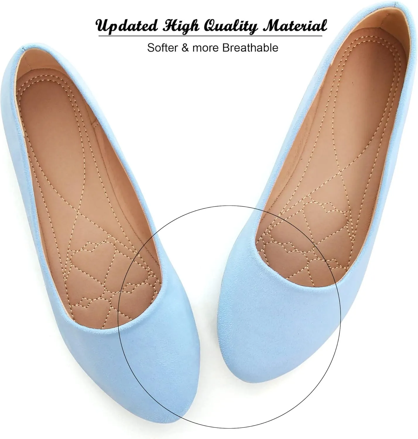 SAILING LU Pointy Toe Shoes Women Ballet Flats Comfort Solid Flat Shoes for Women Work Slip On Moccasins