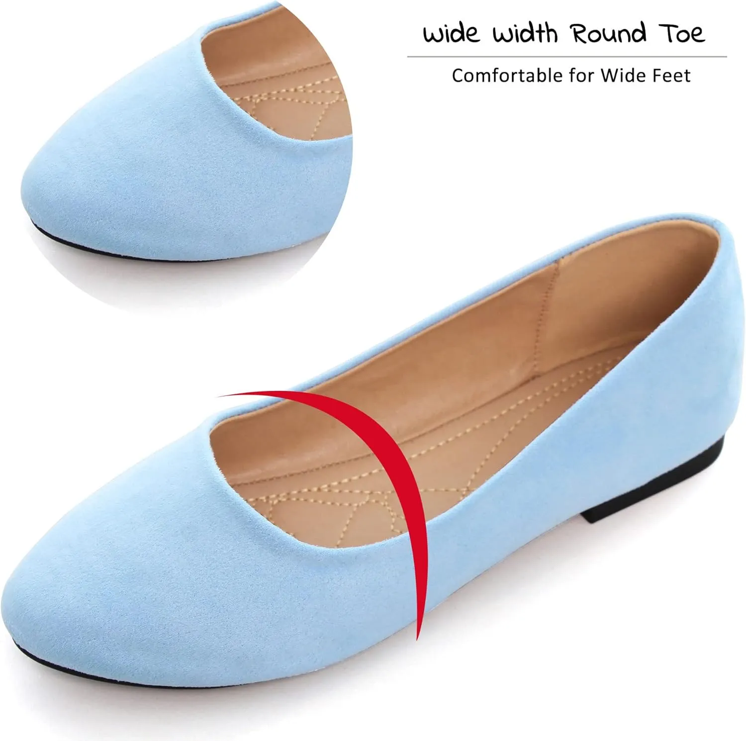 SAILING LU Pointy Toe Shoes Women Ballet Flats Comfort Solid Flat Shoes for Women Work Slip On Moccasins
