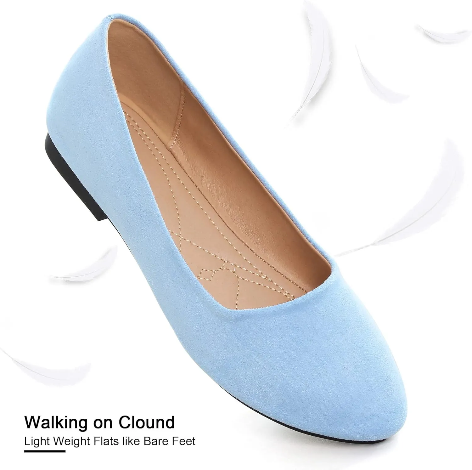 SAILING LU Pointy Toe Shoes Women Ballet Flats Comfort Solid Flat Shoes for Women Work Slip On Moccasins