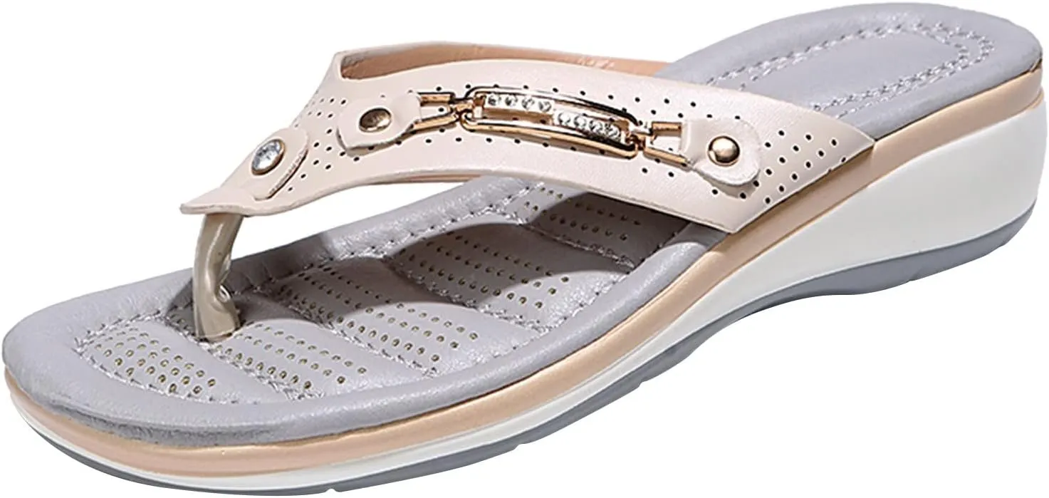 Sandals Women Orthopedic Wide Toe Box Shoes Women Mens Orthopedic Slides Plantar Gold Flat Sandals for Women Dressy Plantar Fasciitis Shoe Arch Support Platform Sandals Women Heel