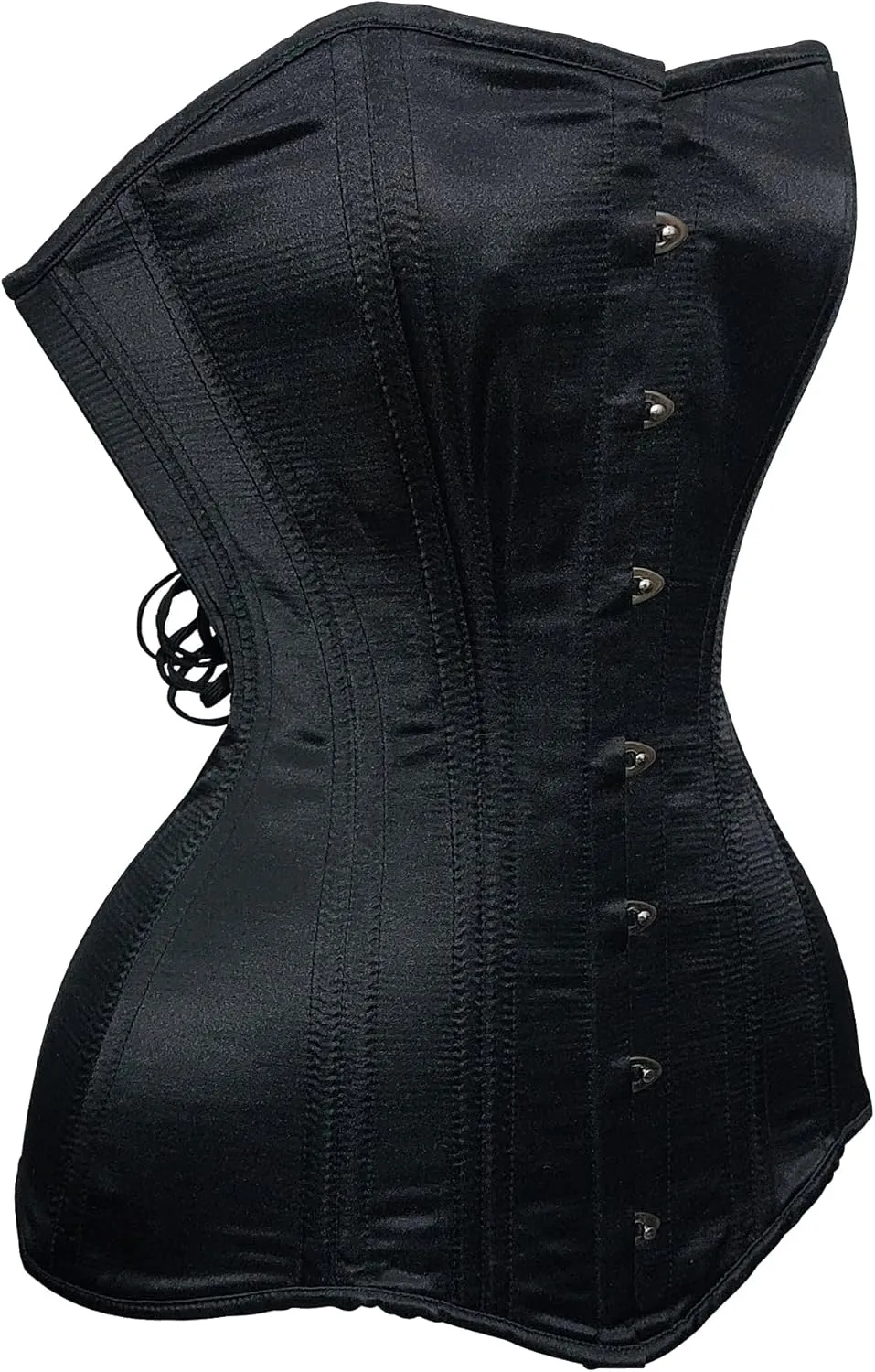 Satin Overbust Corset Top for Women – Steel Boned Cincher Lingerie, Push Up Bustier, Plus Size Shapewear