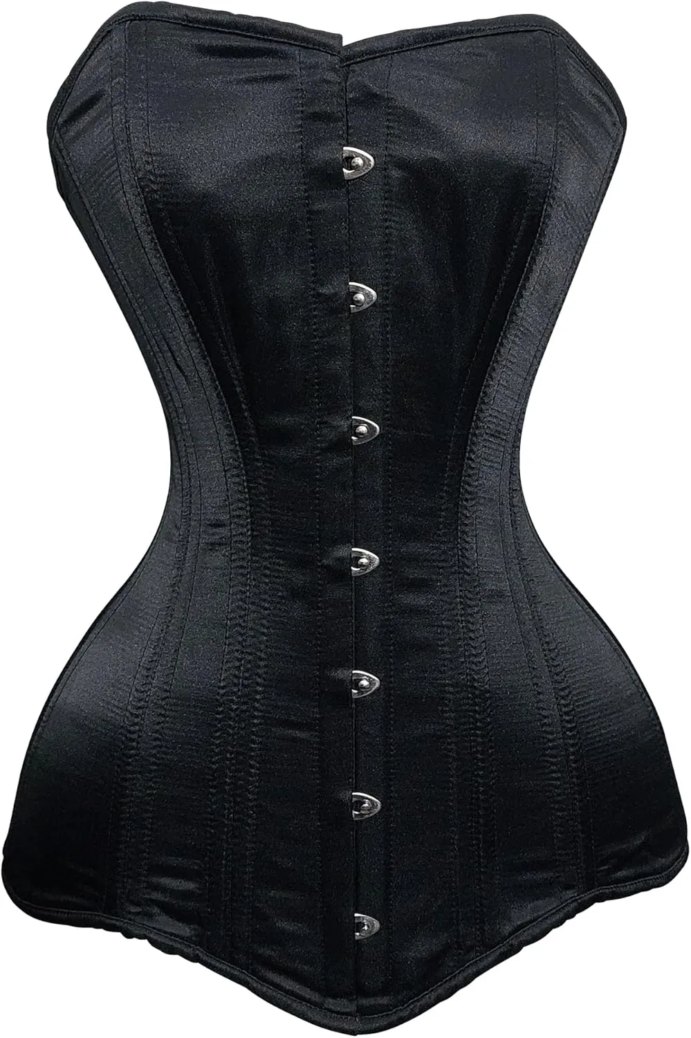 Satin Overbust Corset Top for Women – Steel Boned Cincher Lingerie, Push Up Bustier, Plus Size Shapewear