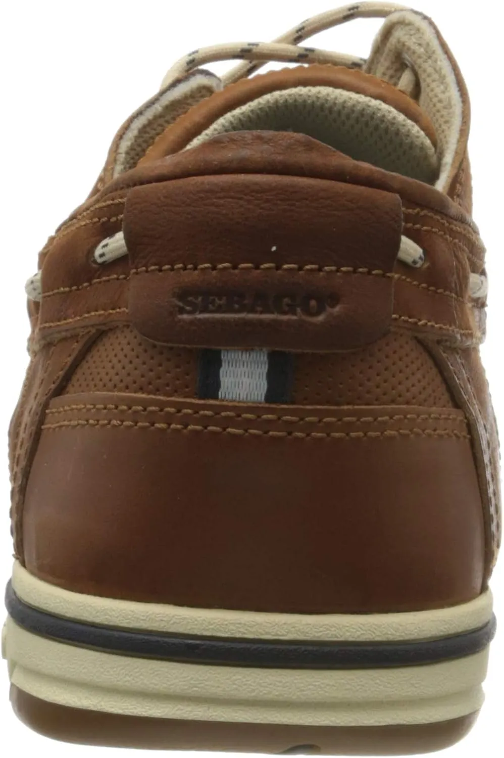 Sebago Triton Three Eyelets FGL Boat Shoes - Waxed Leather Moccasins with Breathable Mesh Lining, Comfy EVA Insole, and Strobel-Attached Rubber Outsole