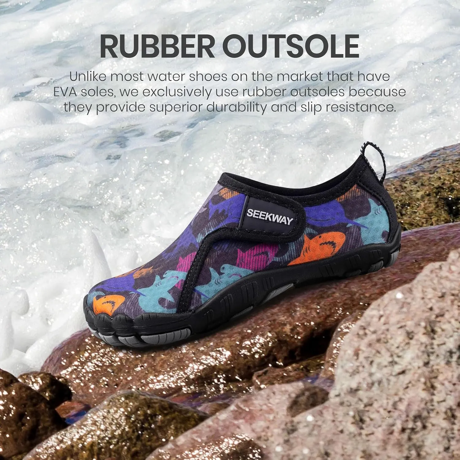 SEEKWAY Barefoot Water Shoes for Kids - Wide Toe Box and Quick-Dry Sand Shoes Toddler for Hiking Swim Beach Pool Kayak Sport Accessories, Camping Essentials Non-Slip for Boys Girls Sizes