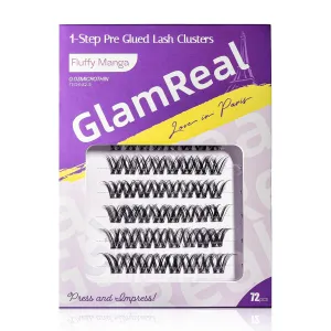 Self Adhesive Glueless Lash Clusters Manga&Cateye Style Press-On Lashes No Glue Needed Eyelashes Extensions with 0 Burden Feel (Classic Manga)