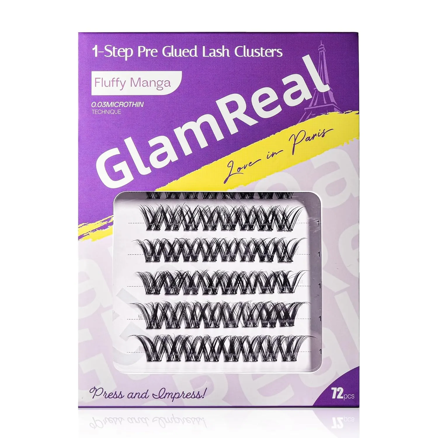 Self Adhesive Glueless Lash Clusters Manga&Cateye Style Press-On Lashes No Glue Needed Eyelashes Extensions with 0 Burden Feel (Classic Manga)