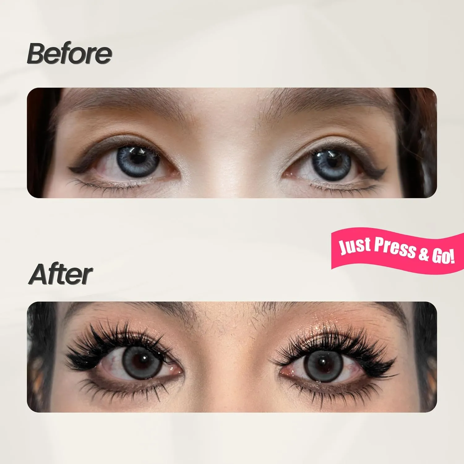 Self Adhesive Glueless Lash Clusters Manga&Cateye Style Press-On Lashes No Glue Needed Eyelashes Extensions with 0 Burden Feel (Classic Manga)