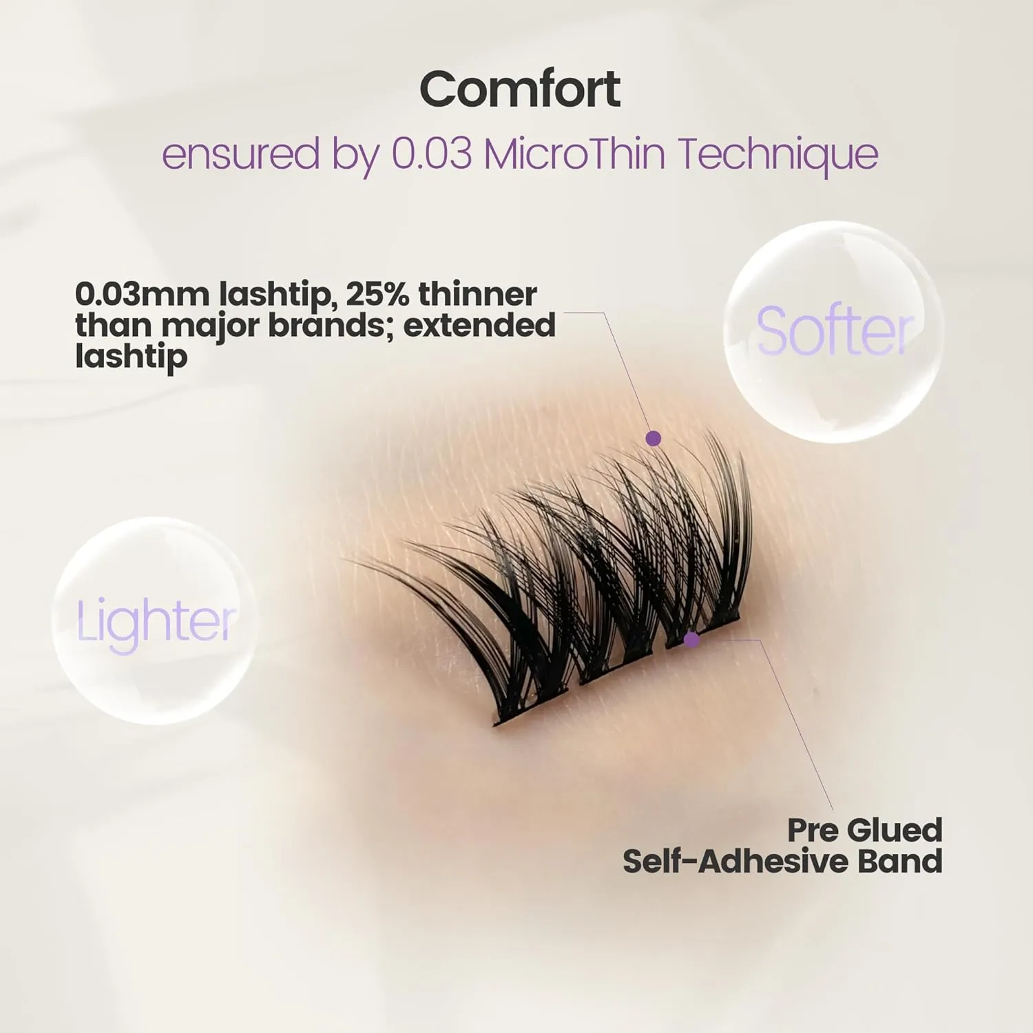 Self Adhesive Glueless Lash Clusters Manga&Cateye Style Press-On Lashes No Glue Needed Eyelashes Extensions with 0 Burden Feel (Classic Manga)
