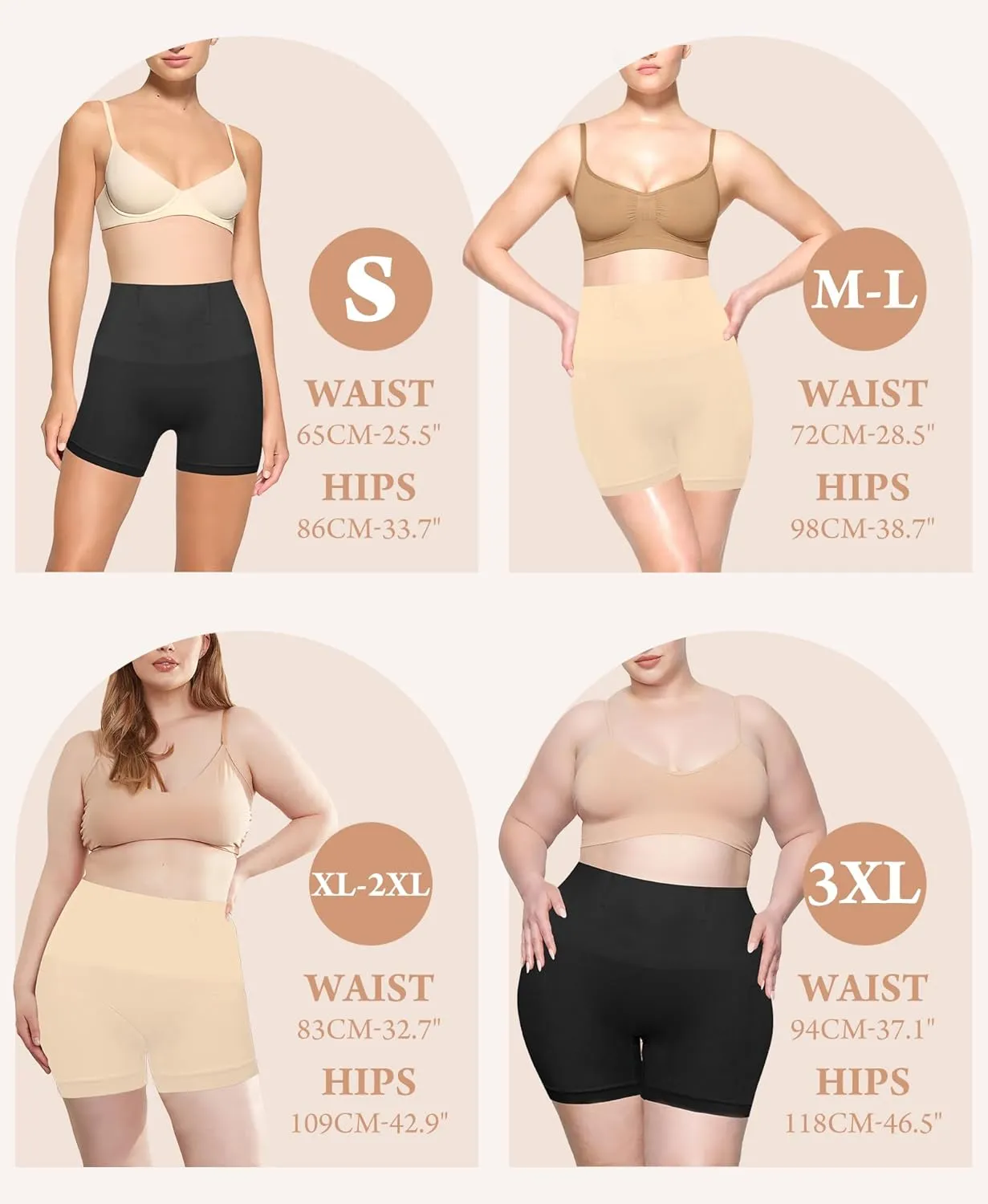 Shapewear Tummy Control Slip Shorts for Under Dress, Women's Boyshorts Underwear Seamless Anti Chafing