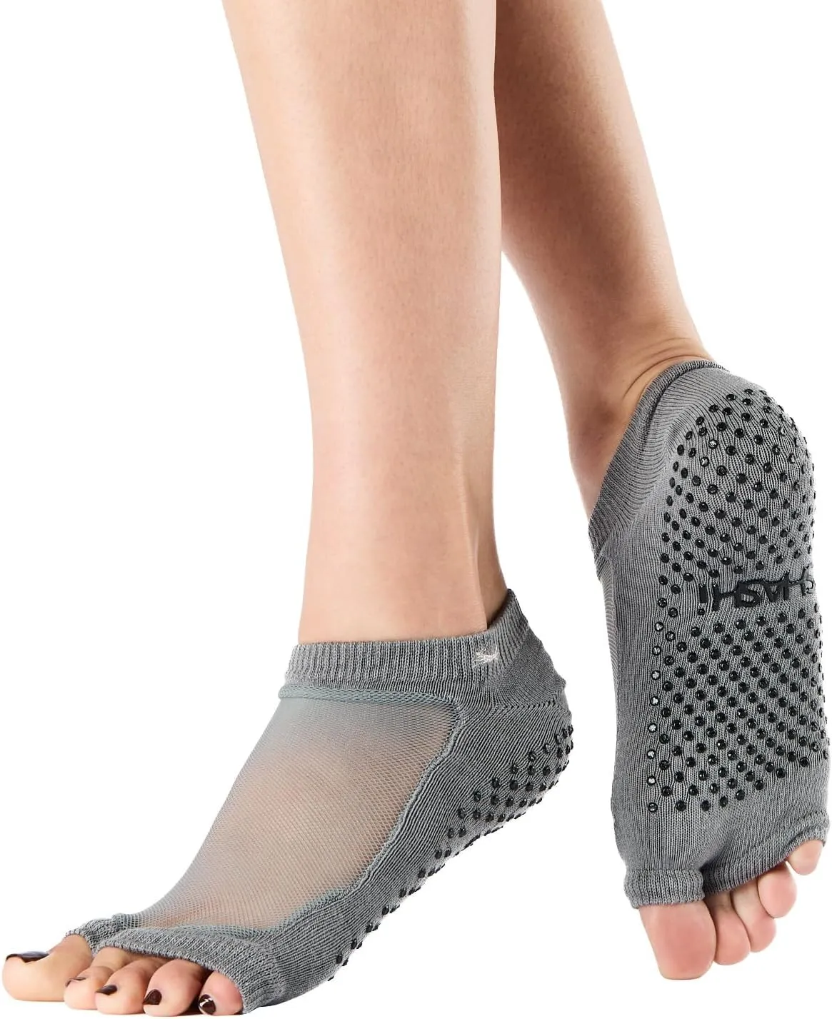 SHASHI Sparkle Open Toe Socks – Non Slip Socks for Pilates, Barre, Yoga & More – Workout Footwear for Women