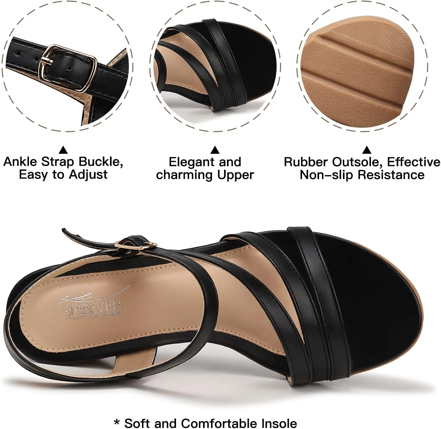 SHIBEVER Wedge Sandals for Women Dressy: Summer Low Wedges Womens Comfortable Open Toe Sandal