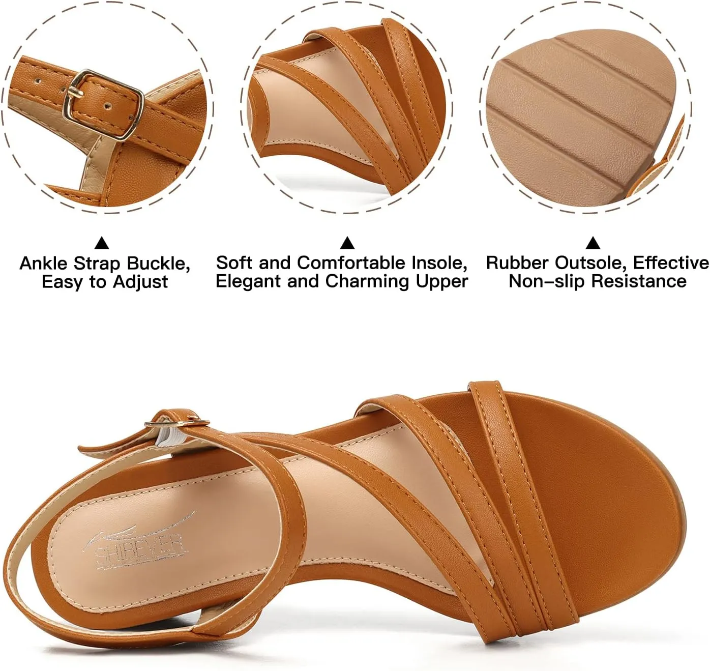 SHIBEVER Wedge Sandals for Women Dressy: Summer Low Wedges Womens Comfortable Open Toe Sandal