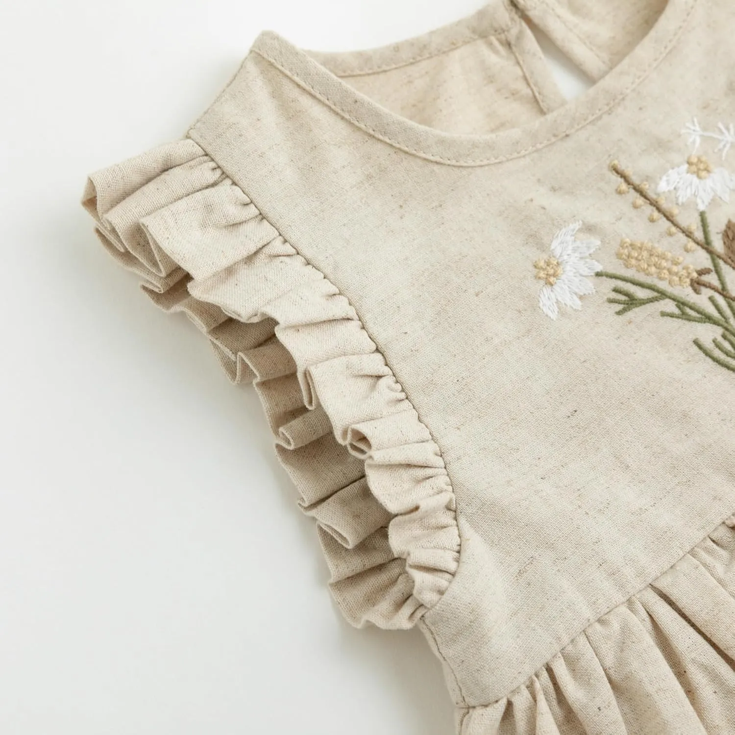 Simplee kids Newborn Infant Rompers Baby Girls Summer Ruffle Sleeveless Embroidery Bodysuit Outfits