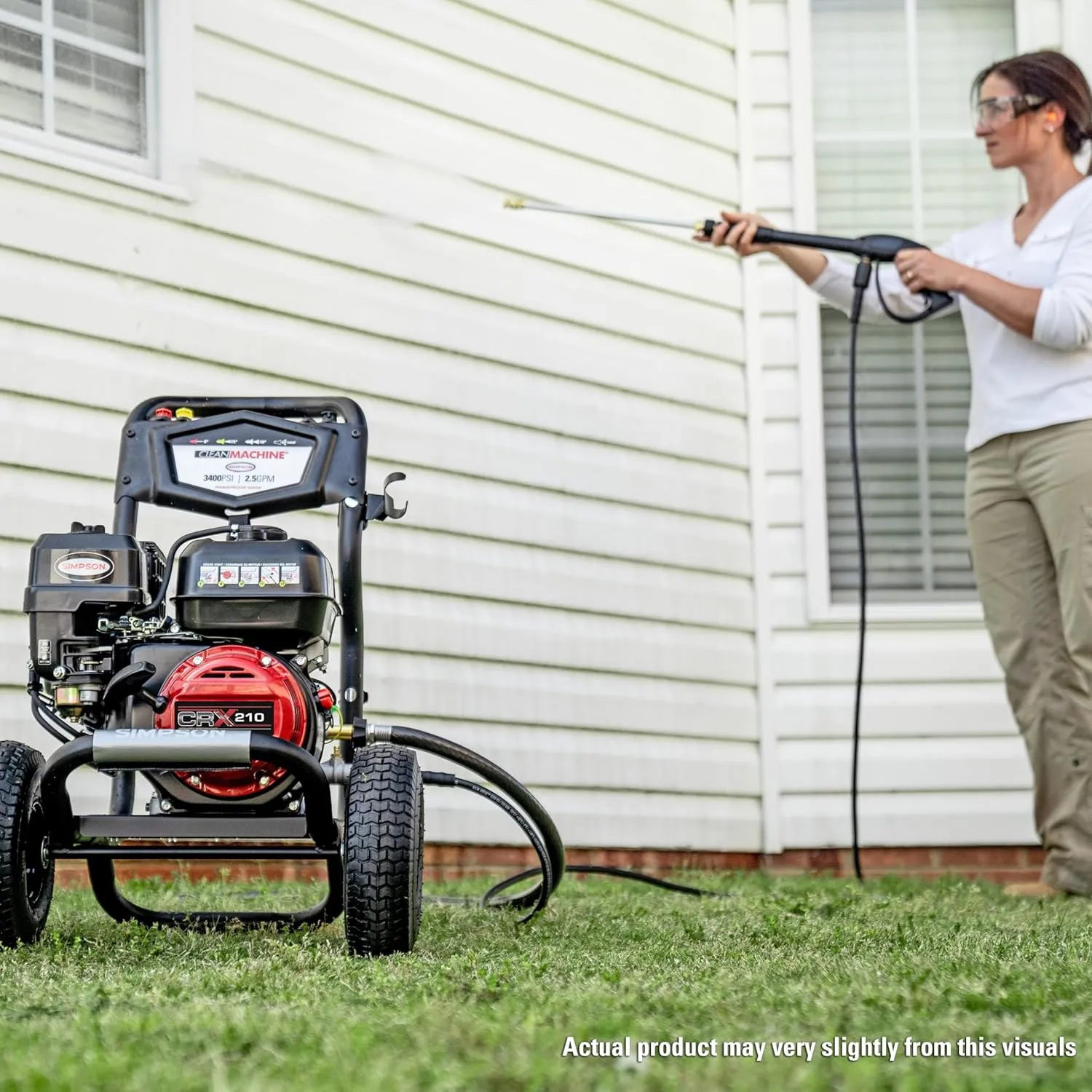 Simpson Cleaning 3400 PSI Gas Pressure Washer, 2.5 GPM Power Washer for Residential Use, CRX Engine, 25-Foot MorFlex Hose, Clean Machine, 49-State (CM61083)