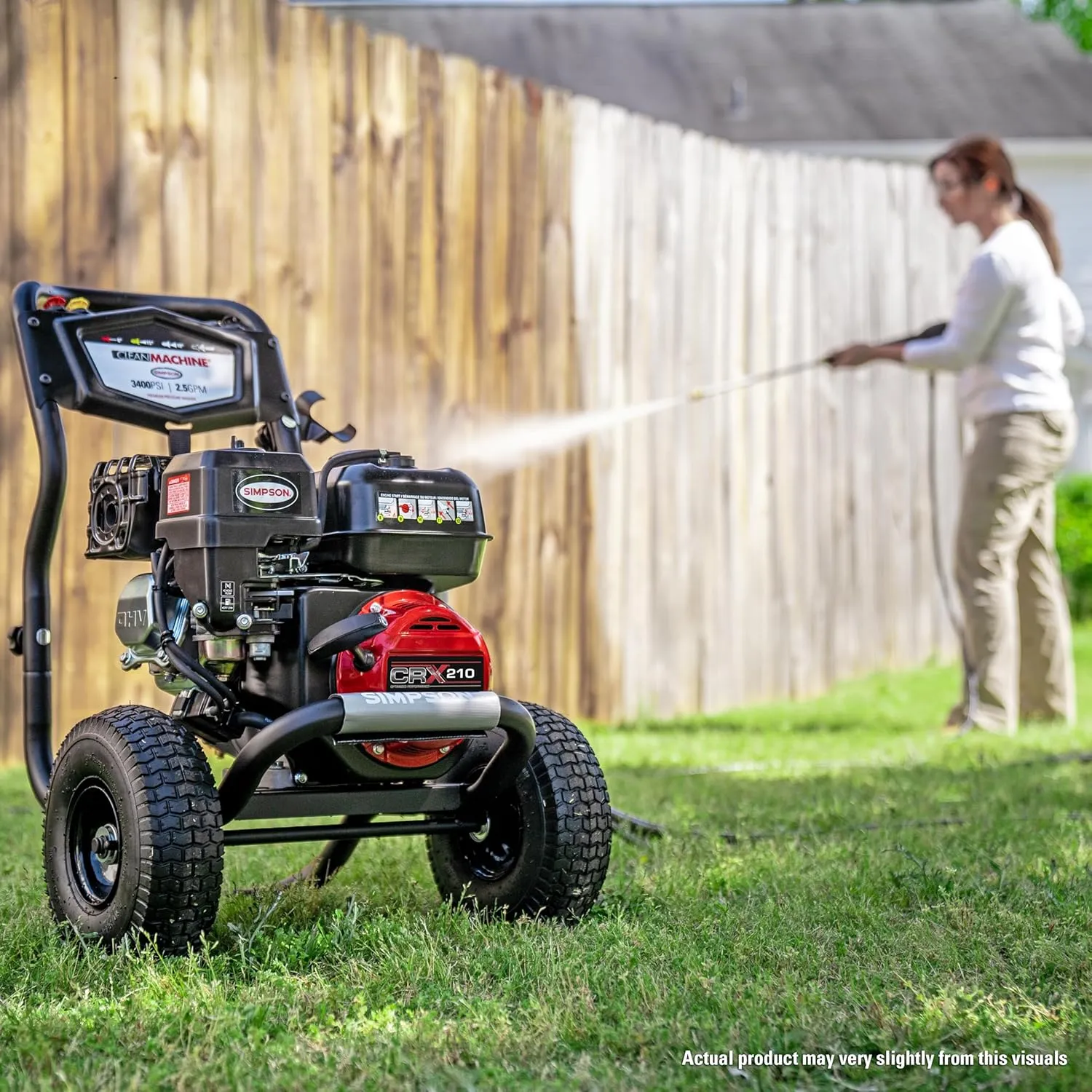 Simpson Cleaning 3400 PSI Gas Pressure Washer, 2.5 GPM Power Washer for Residential Use, CRX Engine, 25-Foot MorFlex Hose, Clean Machine, 49-State (CM61083)