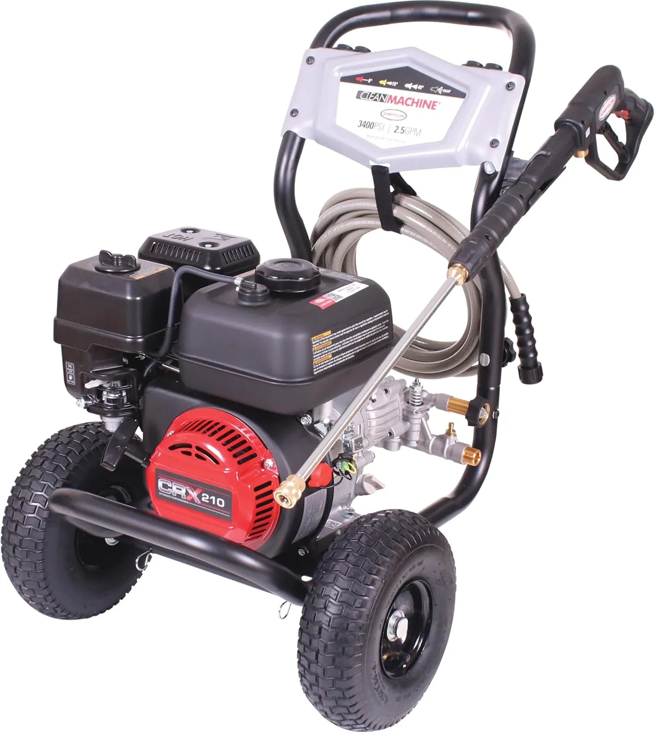 Simpson Cleaning 3400 PSI Gas Pressure Washer, 2.5 GPM Power Washer for Residential Use, CRX Engine, 25-Foot MorFlex Hose, Clean Machine, 49-State (CM61083)