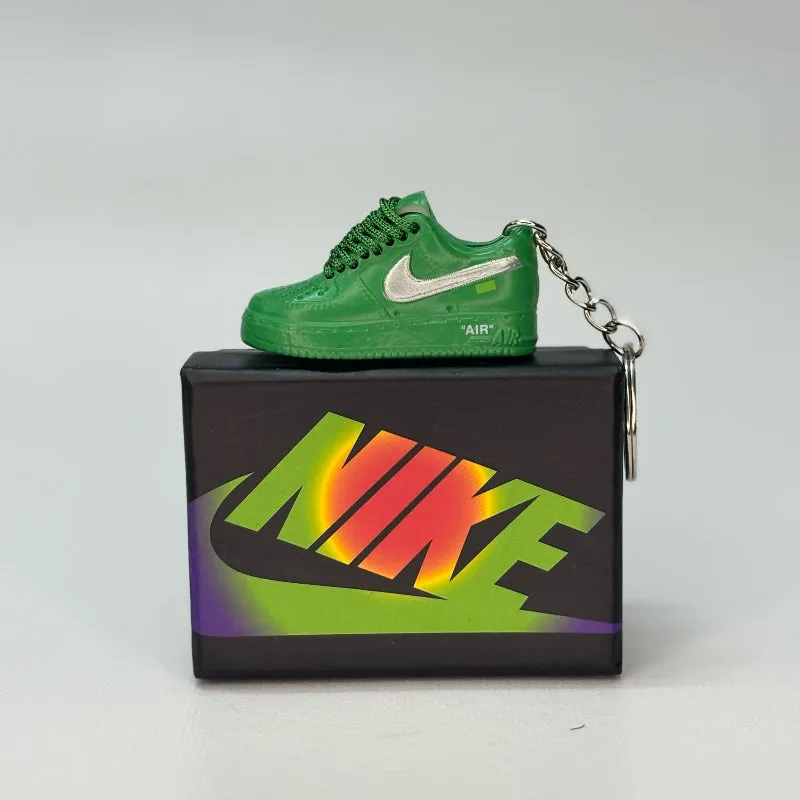 Single Sneaker Keychain - AF1 Green Off-White Low With Box