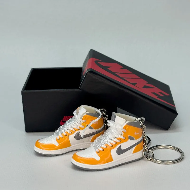Single Sneaker Keychain - AJ1 Yellow Grey High With Box