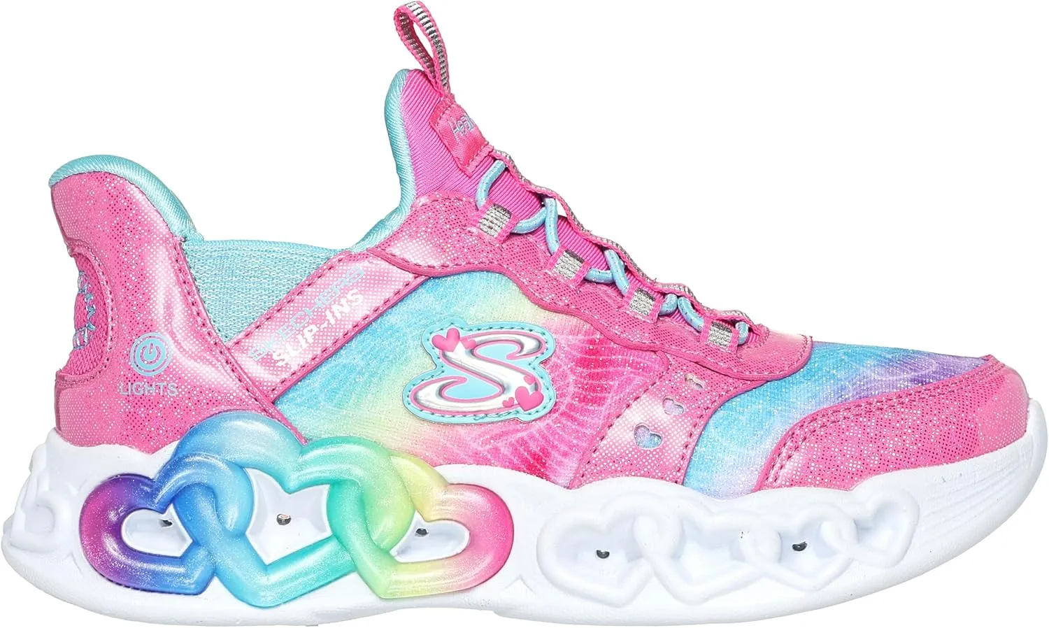 Skechers Girls' Infinite Heart Lights eternal Shimmer