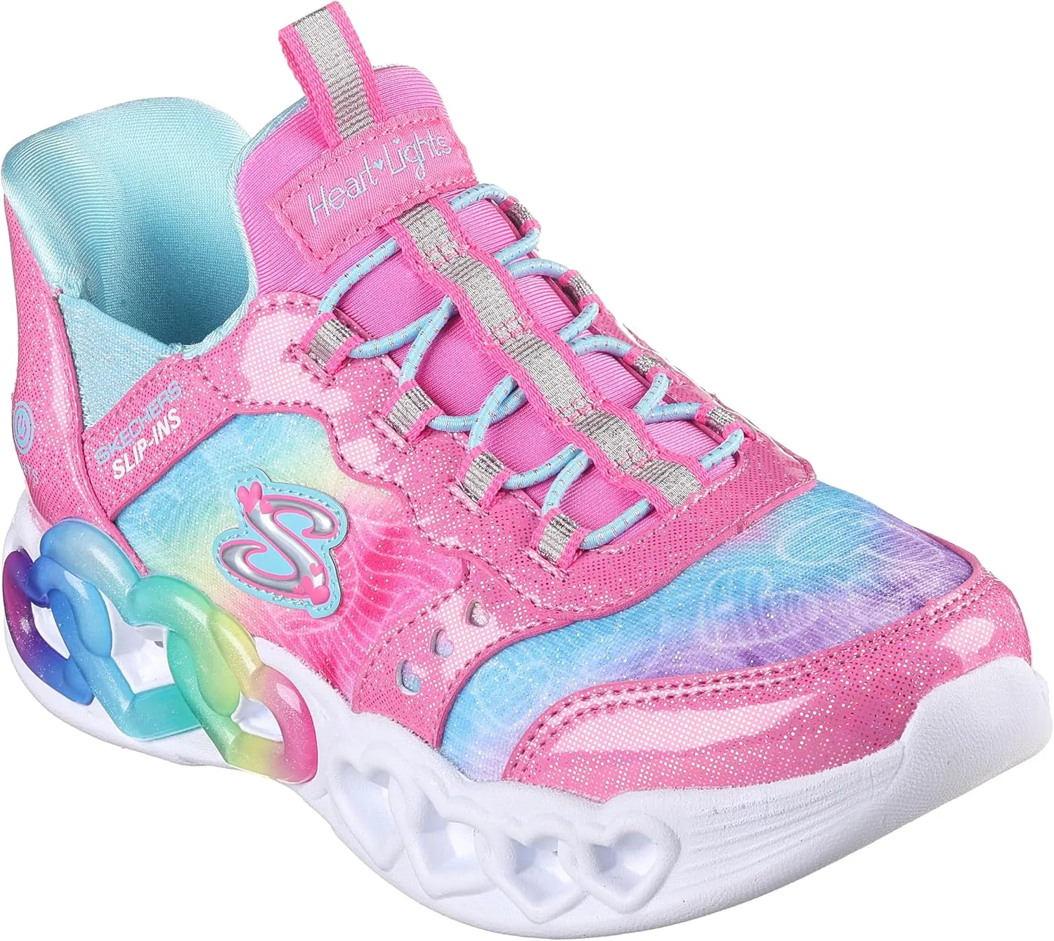 Skechers Girls' Infinite Heart Lights eternal Shimmer