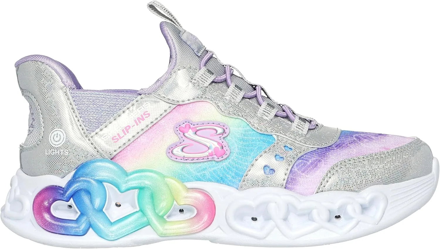 Skechers Girls' Infinite Heart Lights eternal Shimmer