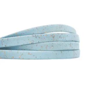 Sky Blue 10mm flat cork cord COR-354(10meters)