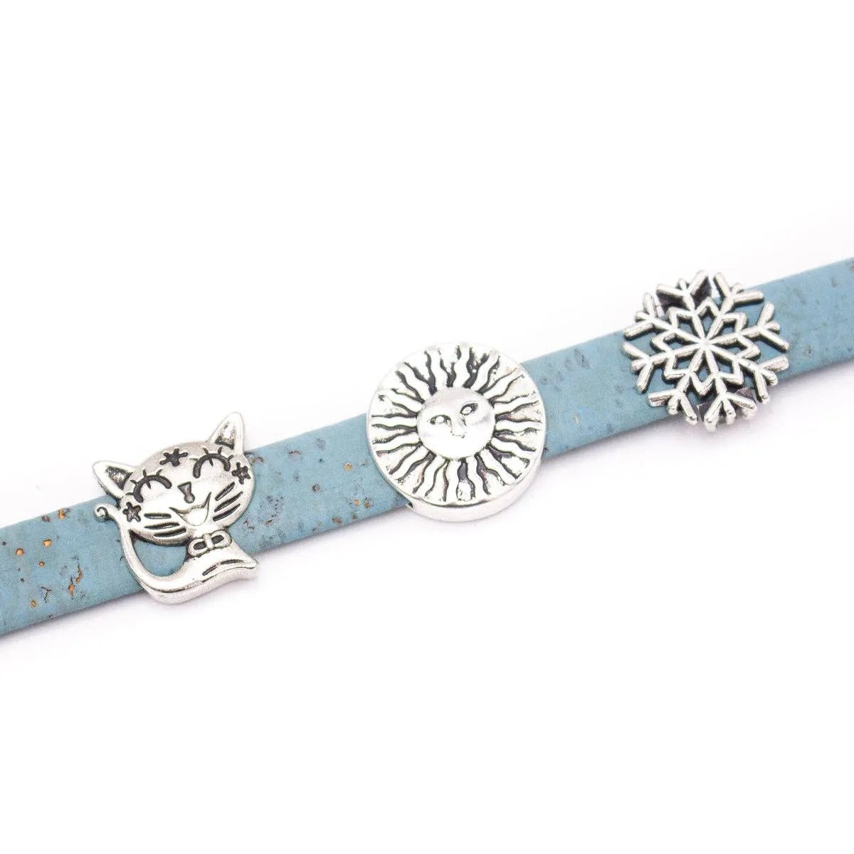 Sky Blue 10mm flat cork cord COR-354(10meters)