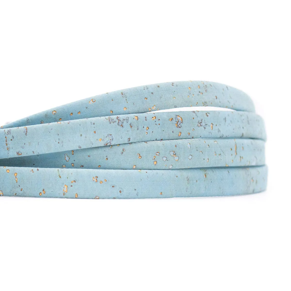 Sky Blue 10mm flat cork cord COR-354(10meters)