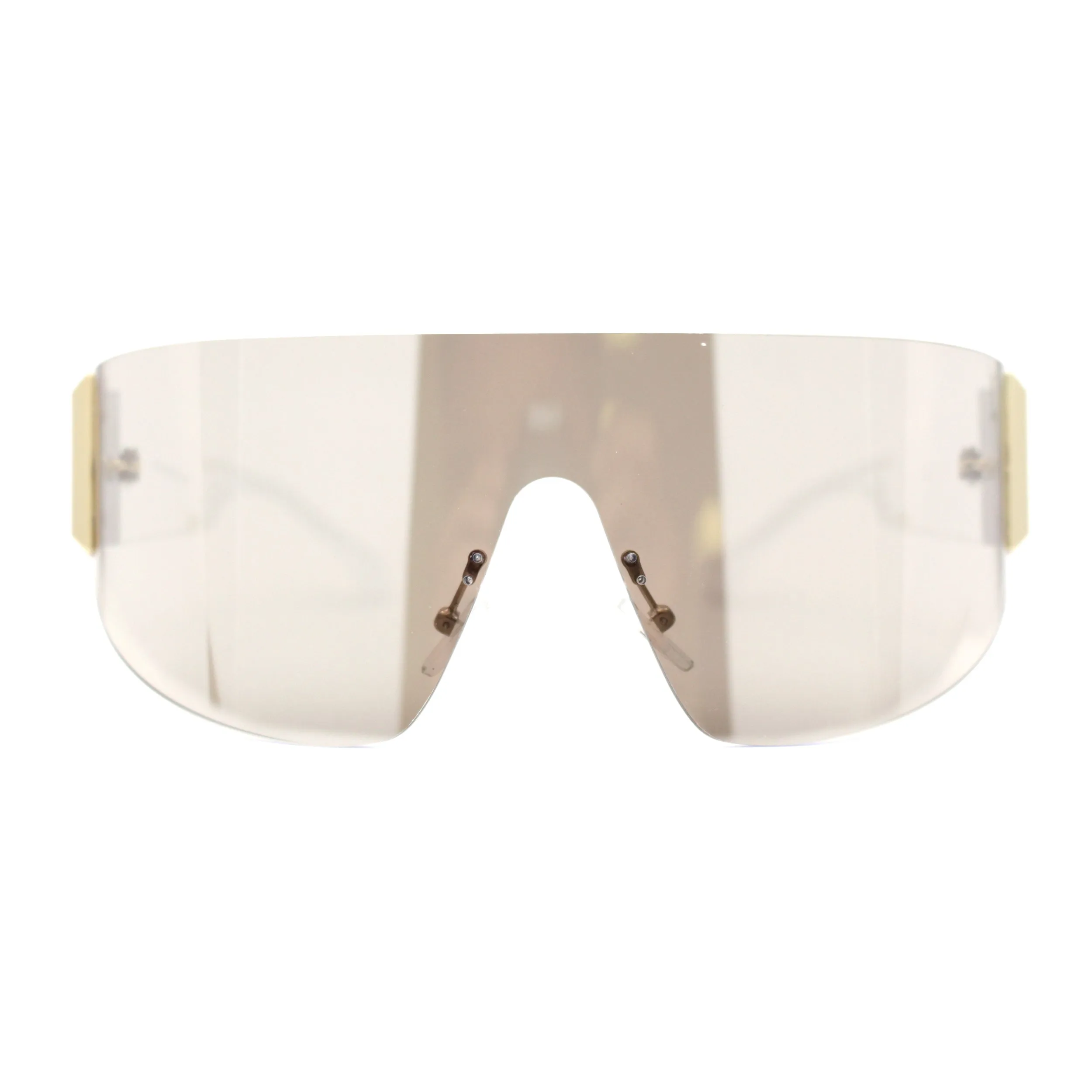 Slick Curved Futuristic Minimal Oversized Shield Sunglasses