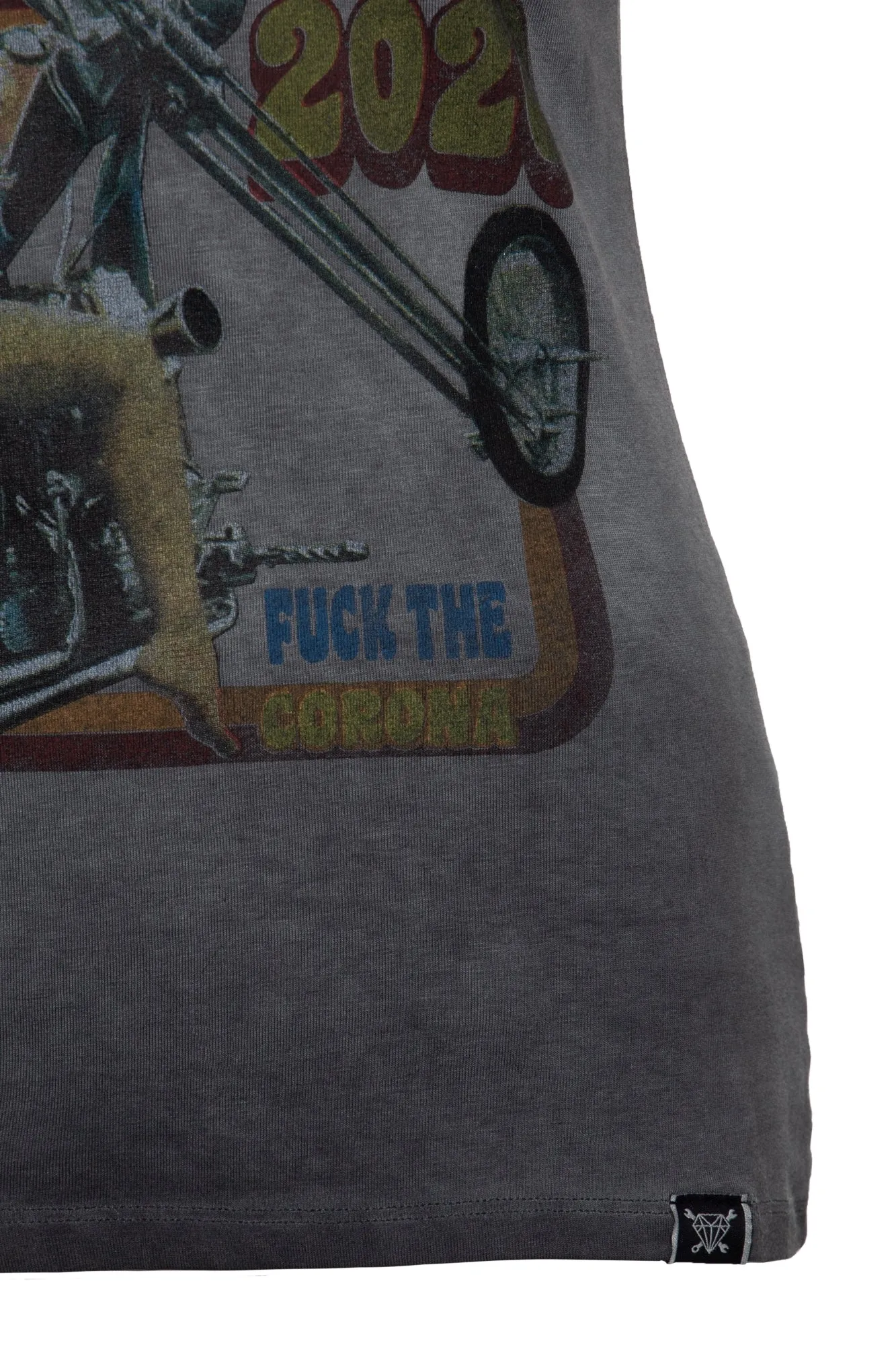 Slim Fit T-Shirt mit Retro-Print und Oilwash-Effekt «Velden Village 2020»