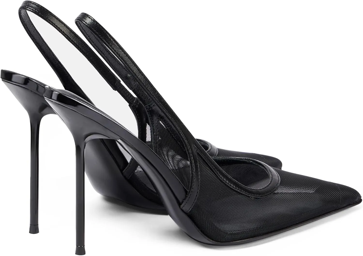 Slingback Heels for Women Pointed Toe Stiletto High Heels Stretch Slip on Backless Patent Leather Fashion Comfortable Dress Pumps Shoes