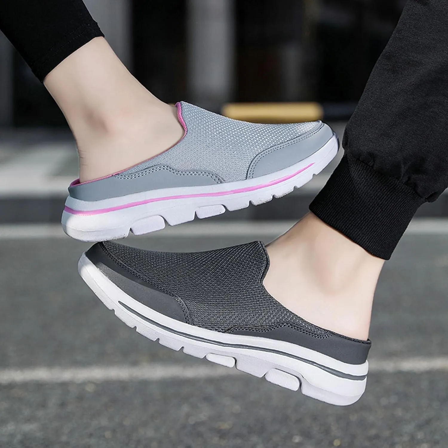 Slip On Mules & Clogs for Womens Mens Light Open Back Shoes Comfort Walking Shoes Breathable Slippers Closed Toe Slides