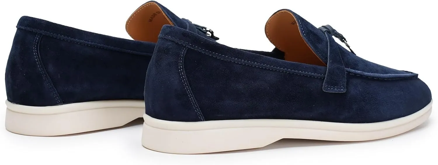 Slip-On Penny Loafers for Women, Suede Upper with Genuine Leather Lining Comfort Casual Dressy Walking Shoes