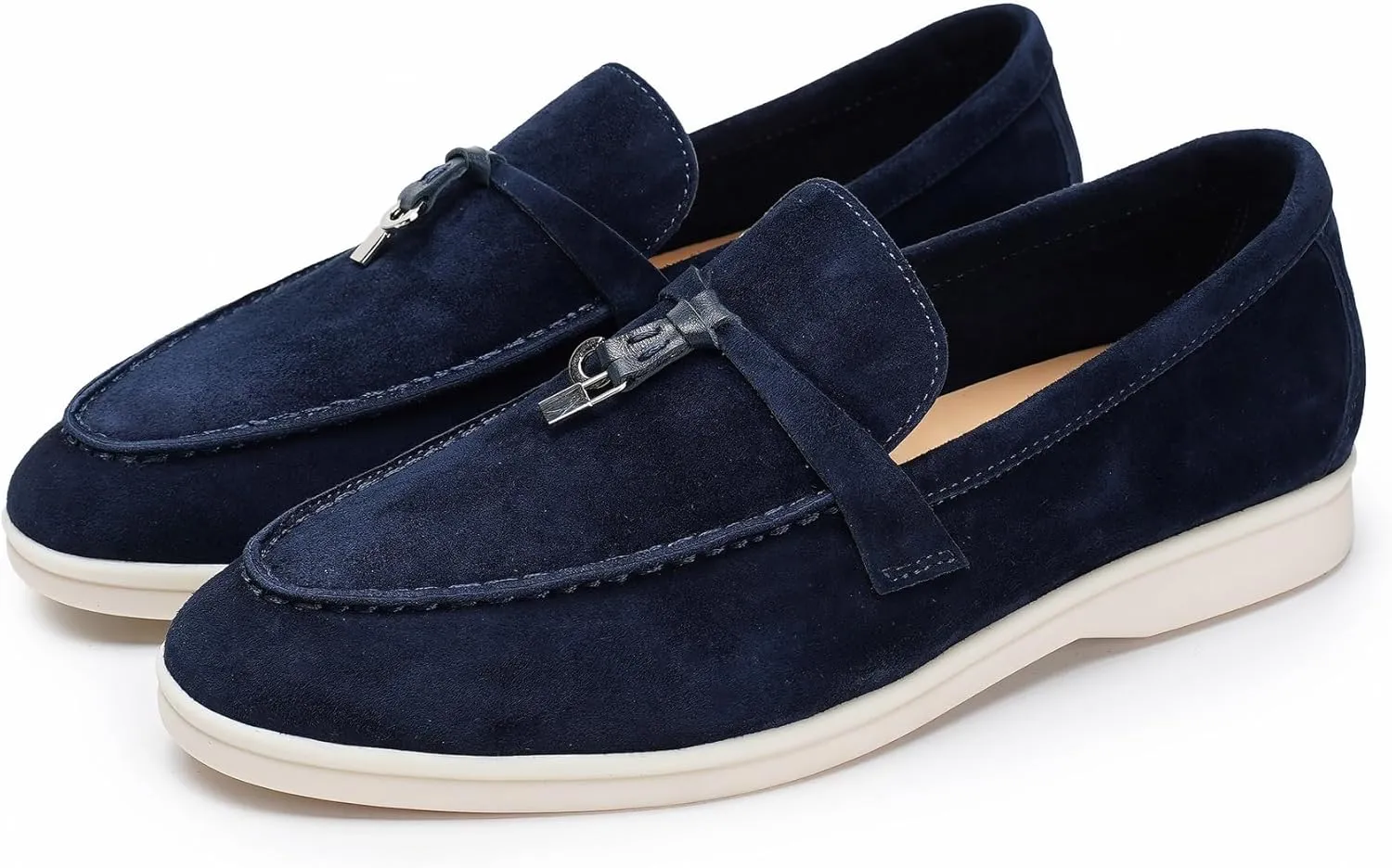 Slip-On Penny Loafers for Women, Suede Upper with Genuine Leather Lining Comfort Casual Dressy Walking Shoes