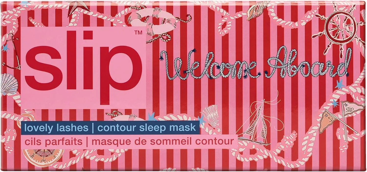 slip Welcome Aboard Contour Sleep Mask | Pure Silk, 100% Mulberry Silk | Contoured Design for Optimal Light Blocking & Comfort