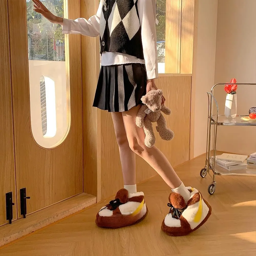 Sneaker Slippers Non Slip Sole Indoor House Plush Slippers Unisex Indoor Floor Cotton Shoes