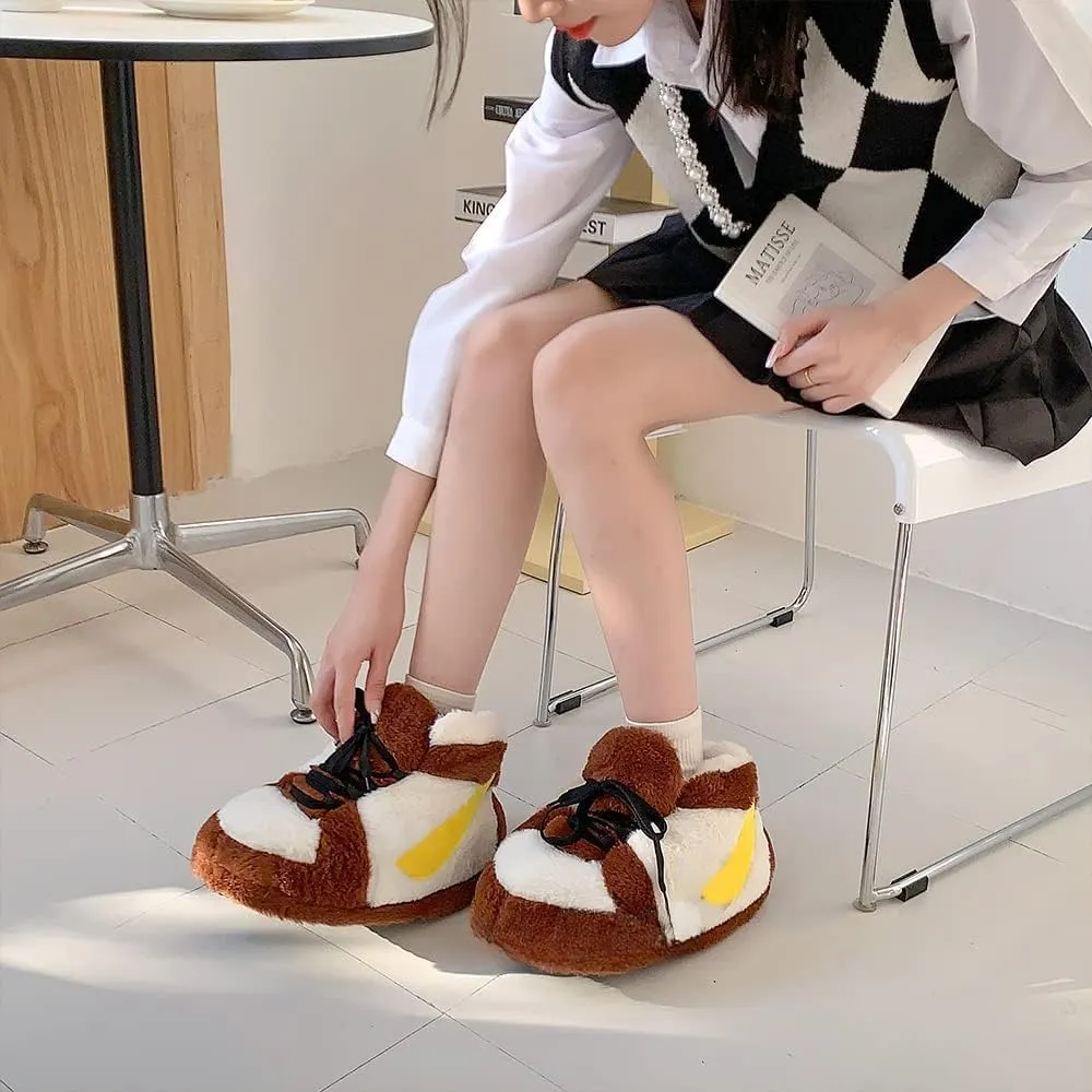 Sneaker Slippers Non Slip Sole Indoor House Plush Slippers Unisex Indoor Floor Cotton Shoes
