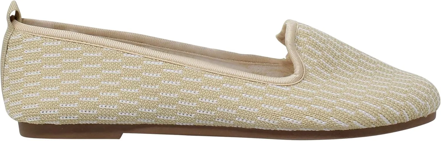 SOBEYO Ballet Flats Comfort Soft-Sole Breathable Sweater Fabric Lightweight Round Toe Shoes
