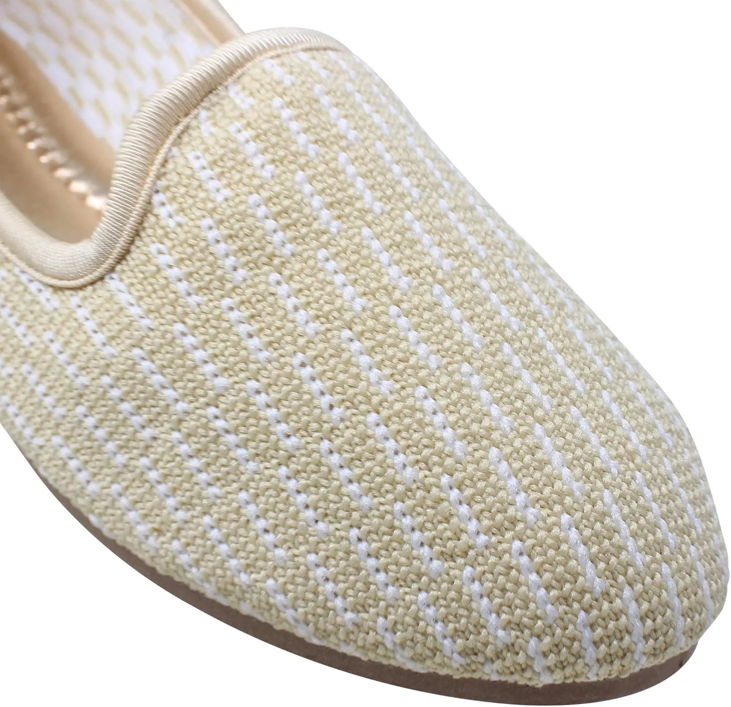 SOBEYO Ballet Flats Comfort Soft-Sole Breathable Sweater Fabric Lightweight Round Toe Shoes