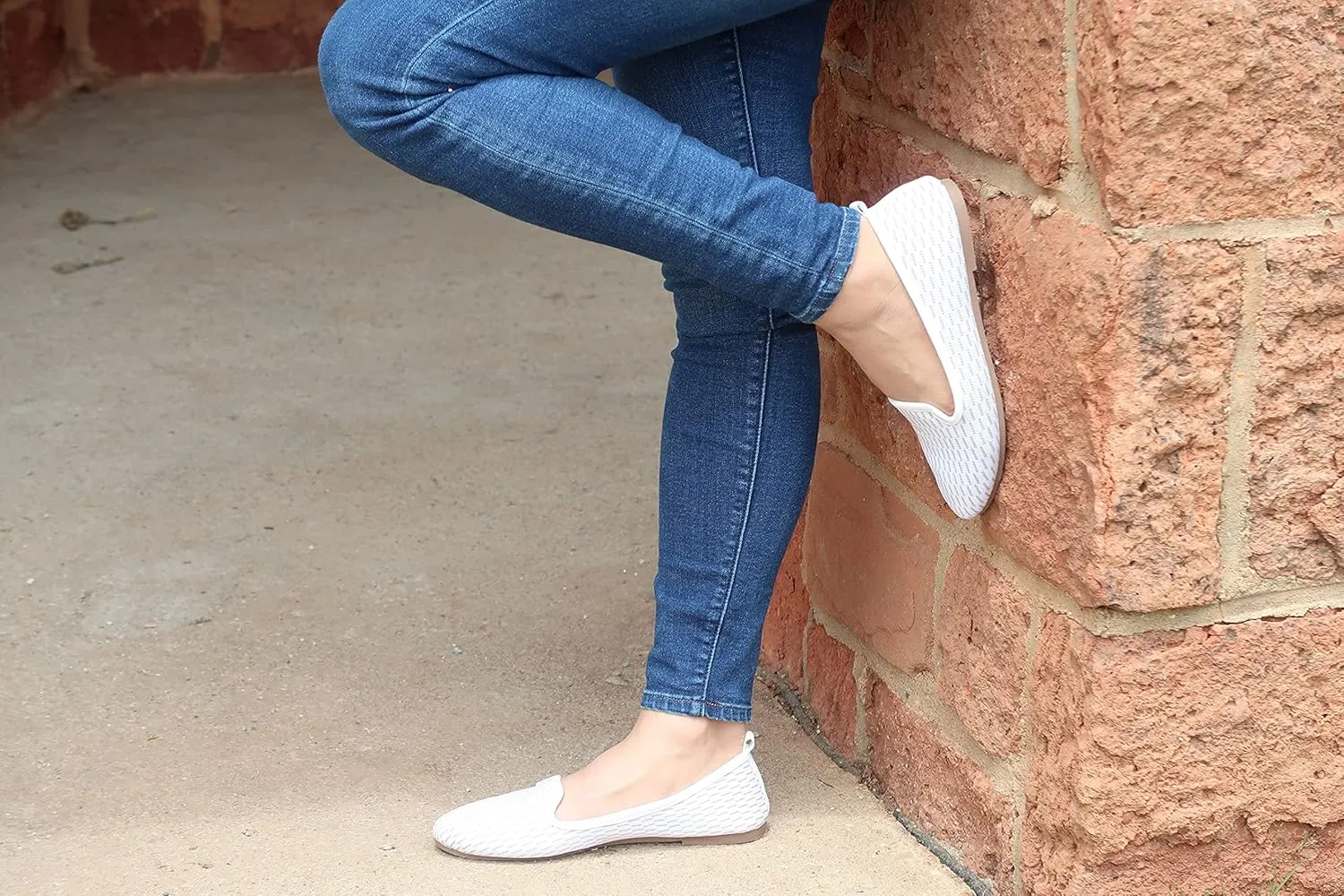 SOBEYO Ballet Flats Comfort Soft-Sole Breathable Sweater Fabric Lightweight Round Toe Shoes