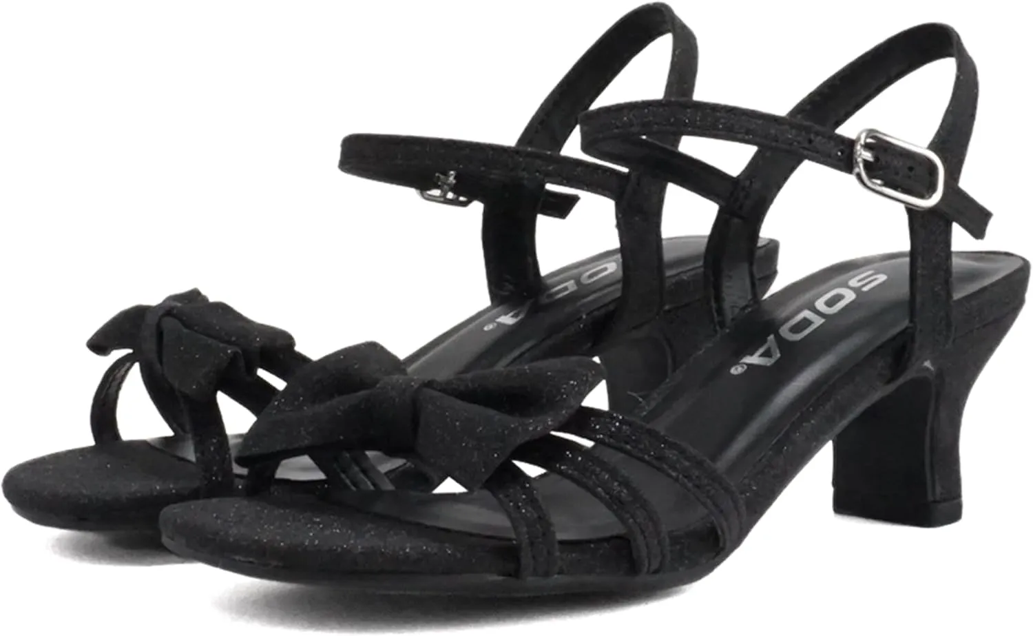 Soda Girly-2 Children's Girl's Open Toe Slingback Block High Heel Sandals